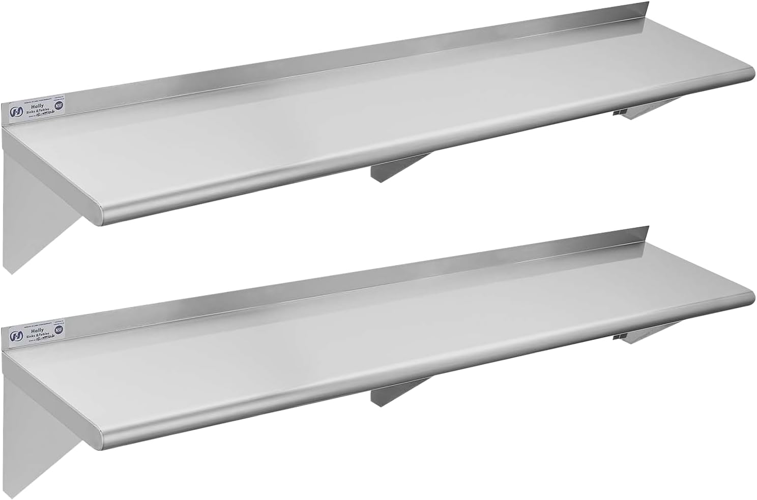 Commercial Kitchen Wall Shelves - 2 sztuki półek ściennych ze stali