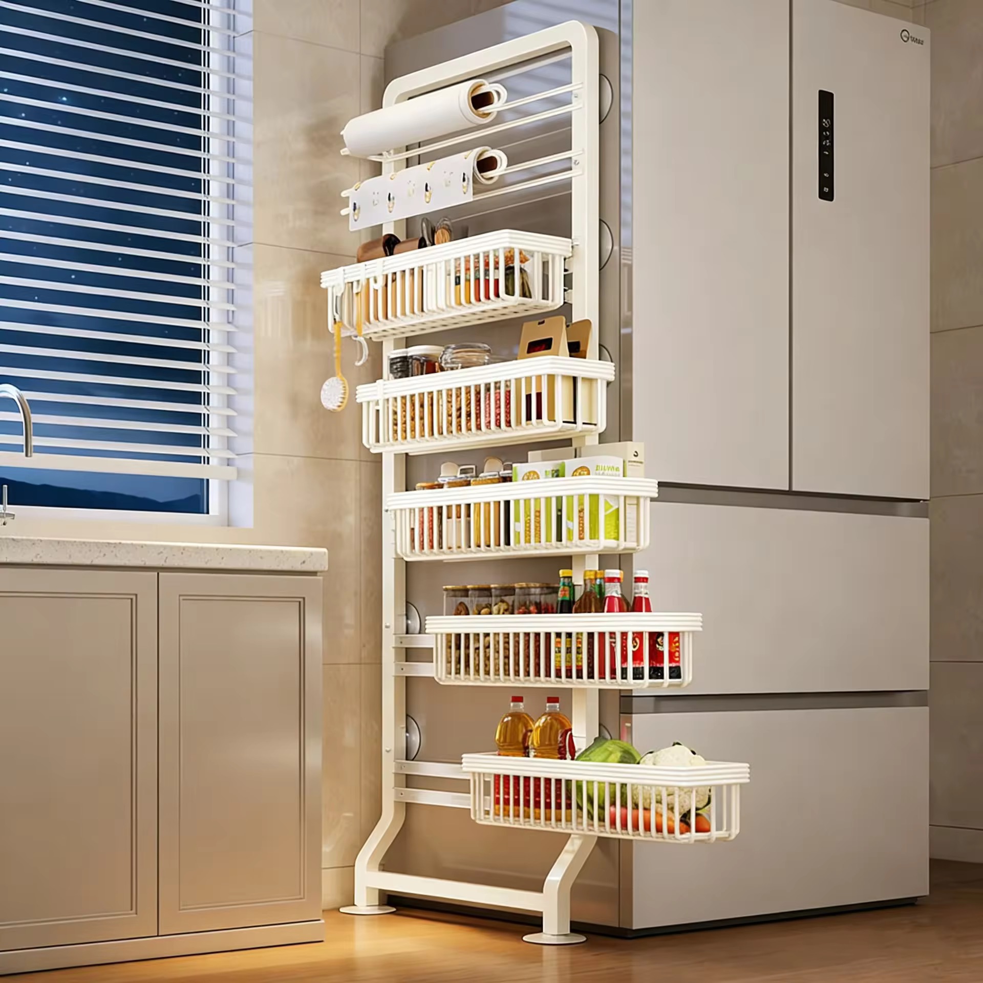 Commercial Kitchen Wall Shelves - Wąski regał do przechowywania, wysuwany organizer