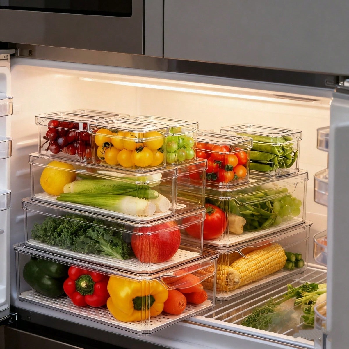 Commercial Kitchen Fridge - 7-częściowy zestaw organizerów do lodówki, nowoczesne