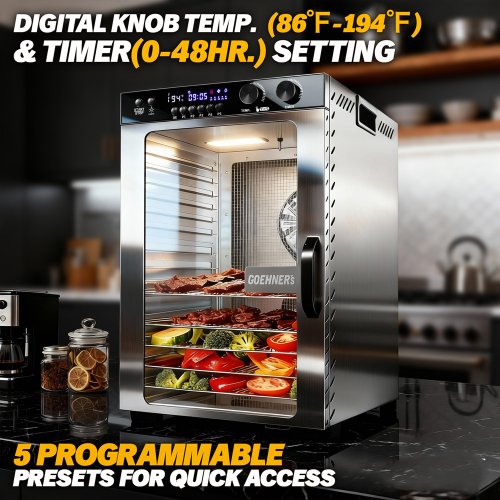 Commercial Food Dehydrator - Suszarka do żywności z timerem 48H,