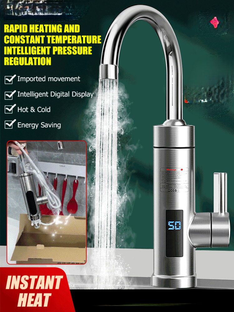 Commercial Kitchen Tap - Elektryczna bateria łazienkowa z szybkim nagrzewaniem,